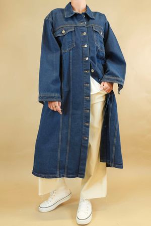 Laundry B Hudson Longline Denim Shirt Dress Mid Denim